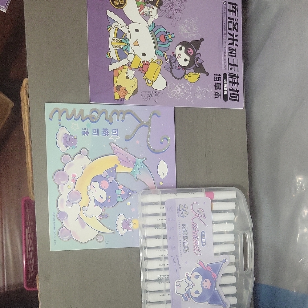 Kuromi Stationery Set with Markers